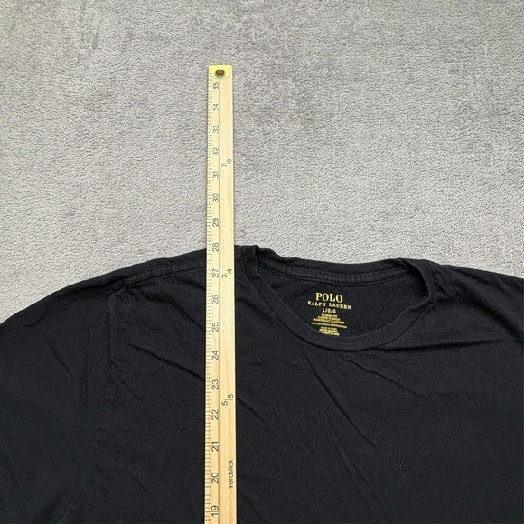 Polo Ralph Lauren T-shirt Mens Large Black Short Sleeve Pony Crew - Picture 2 of 5